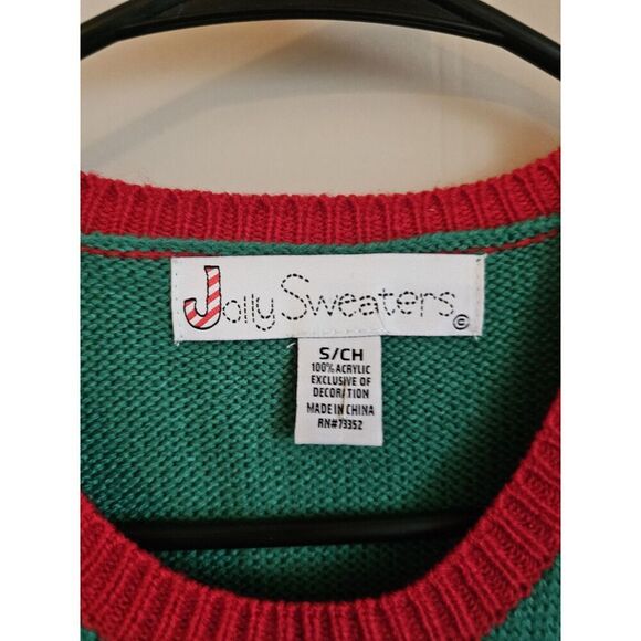 Jolly Sweaters Ugly Christmas Sweater Size Samll Green Cow Jingle Bells Holstein - Picture 3 of 4